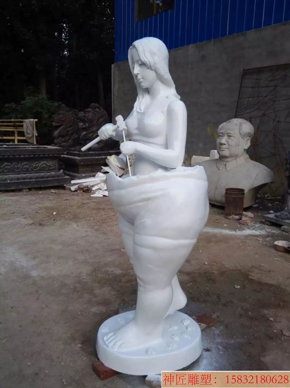 汉白玉塑造自己石雕 景观雕塑 玻璃钢人物雕塑 艺术雕塑制作厂家直销