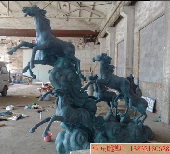 厂家直销奔马雕塑 仿真铜马雕塑制作 动物铜雕塑 大型广场景观