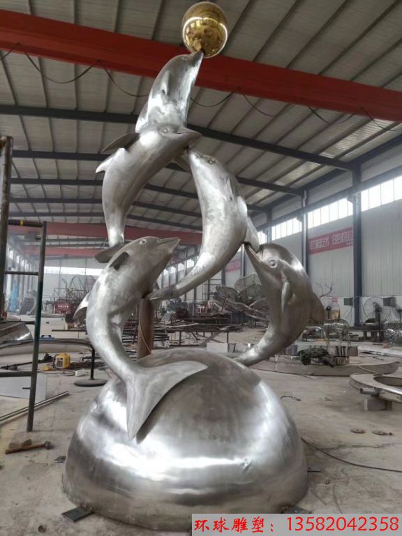 不锈钢海豚雕塑 动物雕塑厂家